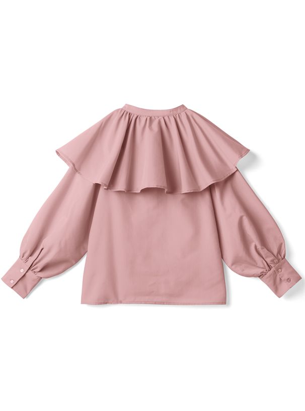 日本 GRL - 甜美翻領燈籠袖襯衫-天使白