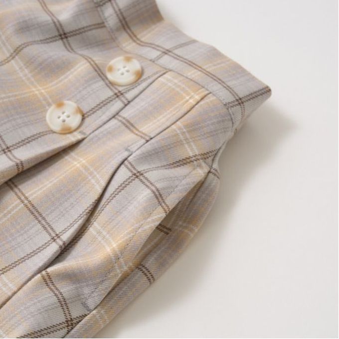 日本 Lycee mine - 學院風俏麗格紋褲裙-蘇格蘭格紋-藍