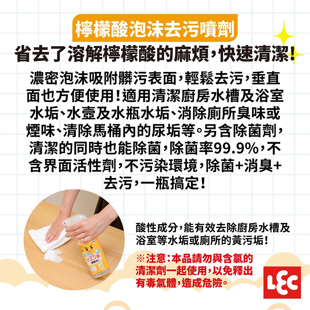 【激落君】檸檬酸泡沫去污噴劑補充包360ml(日本製)