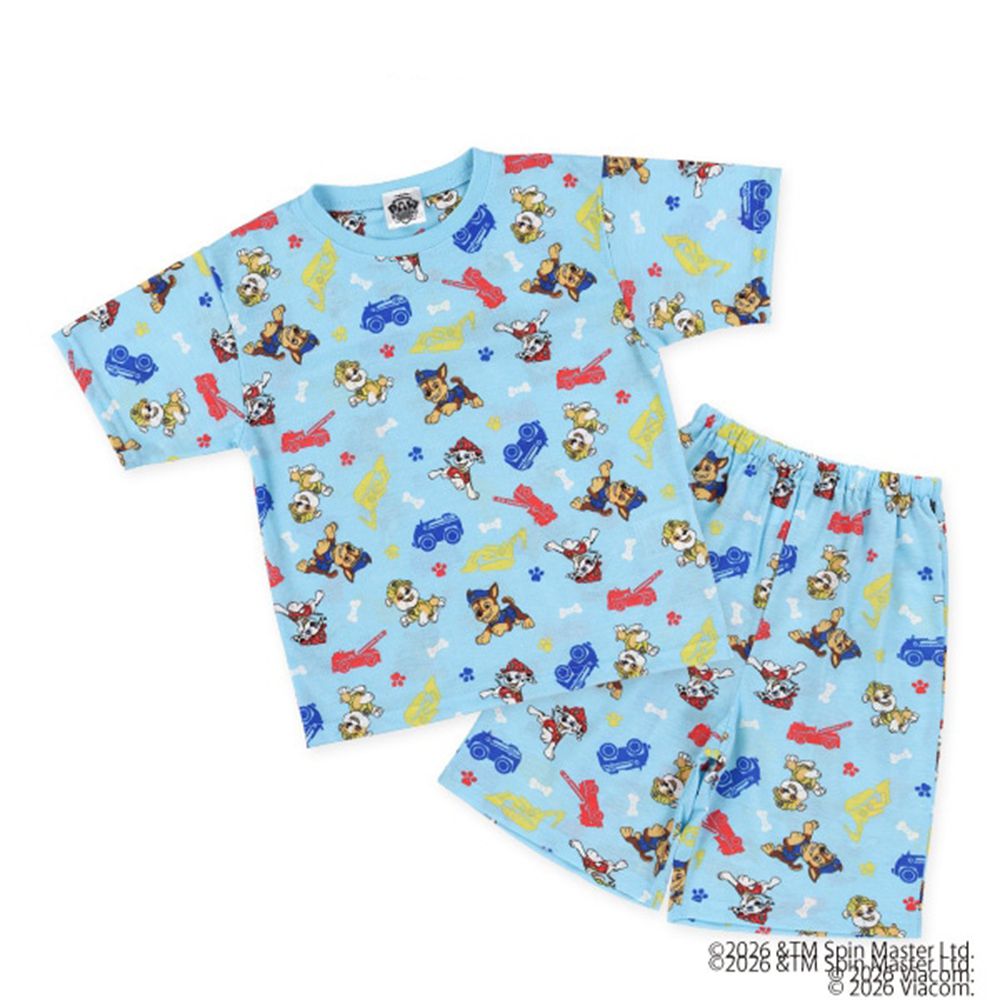人氣聯名 短袖睡衣/家居服套裝-卡通人物汪汪隊-藍