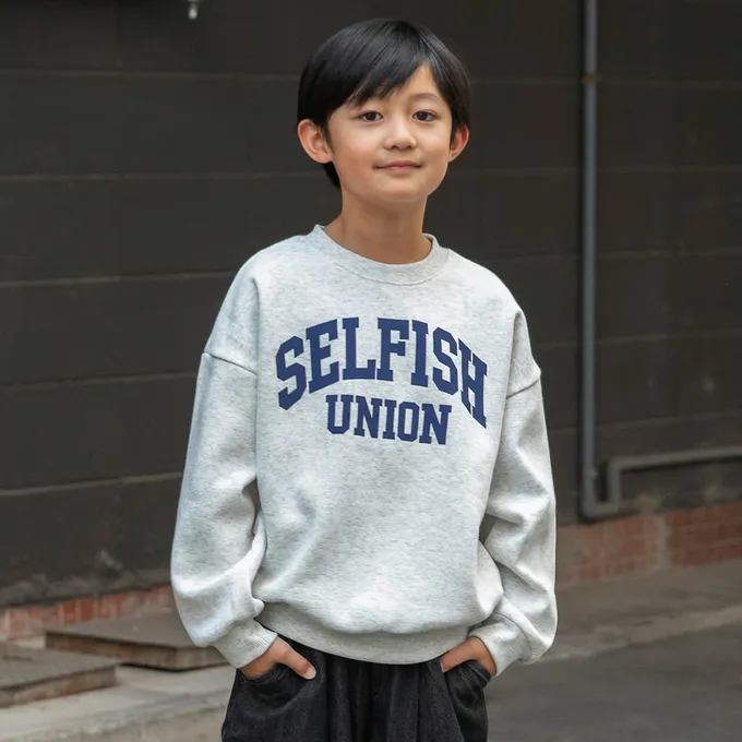 日本 BRANSHES - 裏起毛 舒適縮口長袖上衣-賽車-酒紅