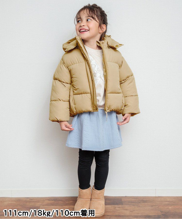 日本 BREEZE - 蓬鬆溫暖連帽立領羽絨外套-黑