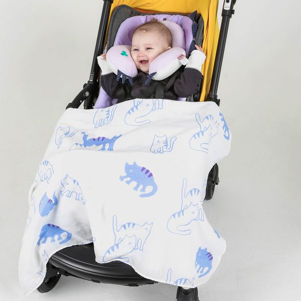 韓國Daby - 小怪獸純棉紗布包巾-酷貓