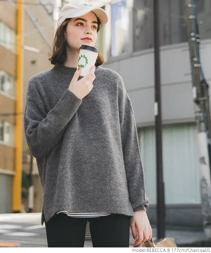 日本 COCA - ふあふあ 柔軟百搭針織毛衣-小立領-淺粉