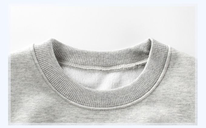 加絨棉混紡長袖上衣-微笑-灰色