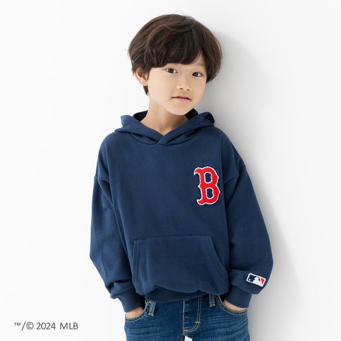 日本 Chil2 - MLB聯名 運動風裏毛帽T-洛杉磯道奇-燕麥灰