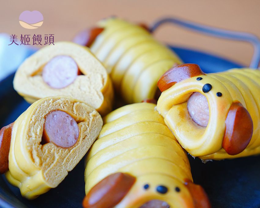 美姬饅頭 - 熱狗捲鮮乳造型饅頭-6入-50g/顆