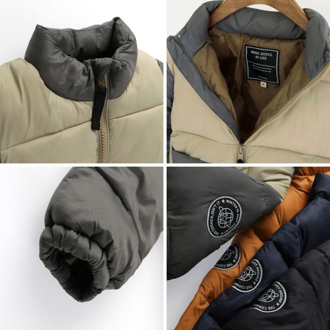 日本 BRANSHES - 酷帥又保暖輕盈鋪棉外套-軍綠x棕