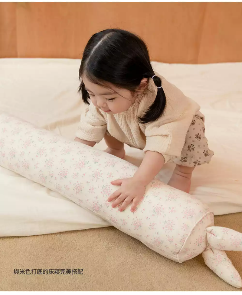 韓國 Hello HiZoo - 手工製純棉柔感兒童長條抱枕套-Hi Bunny 兔耳 (14x85cm)