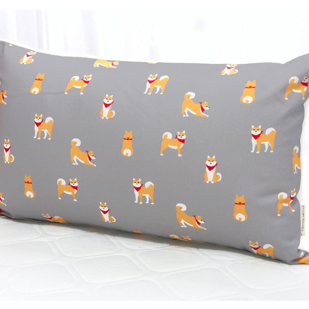 韓國 Coney Island - 雙面材質抗菌防蟎水洗枕頭-領巾柴犬 (50X30cm)-枕套*1 + 枕芯*1
