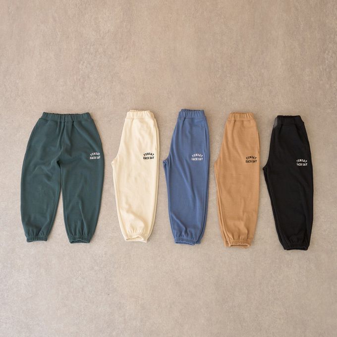 日本 b-ROOM - 舒適鬆緊縮口運動褲-藍