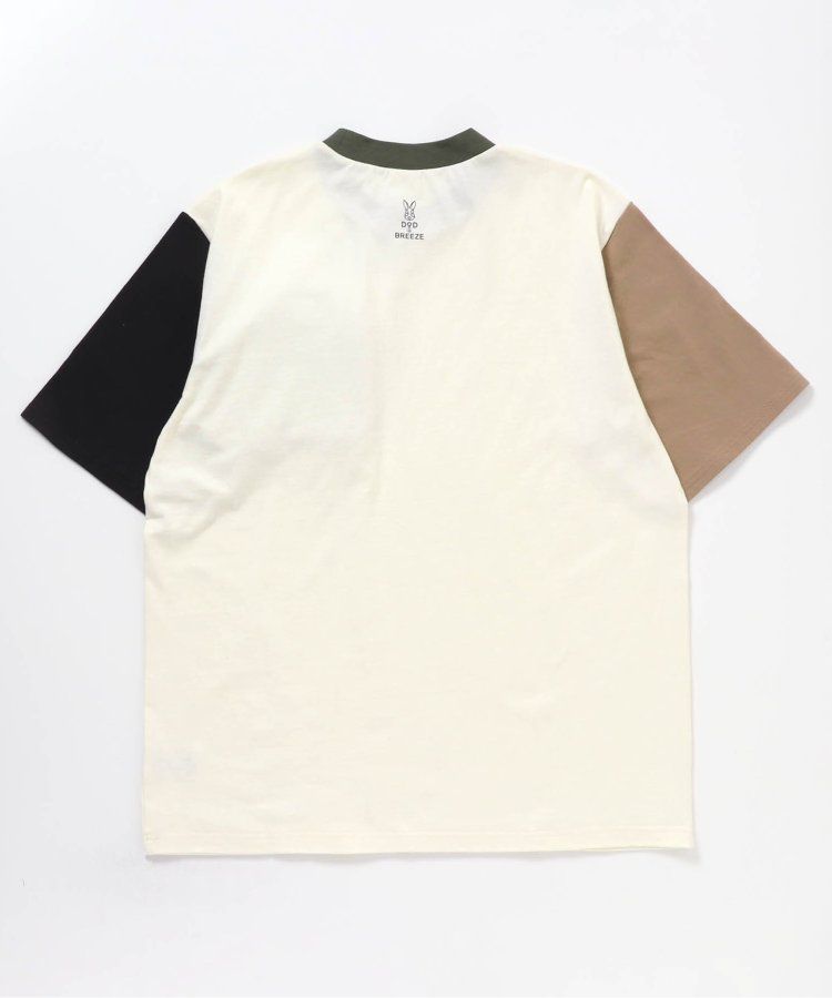 日本 BREEZE - 聯名款 夜光拉鍊大口袋短袖上衣(大人)-撞色-白