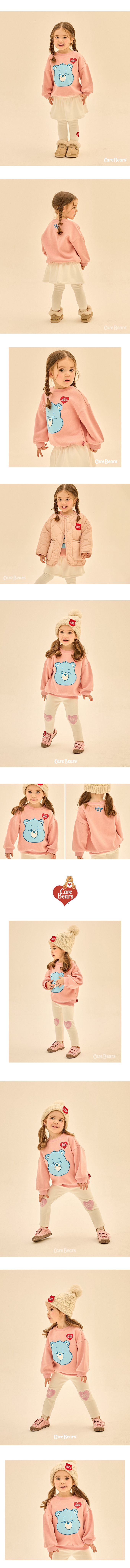 韓國 Care Bears - 聯名款眨眼熊熊內刷毛大學T-粉