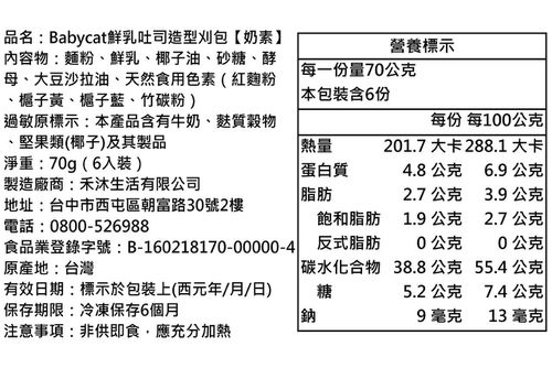 Babycat鮮乳吐司造型刈包-70g