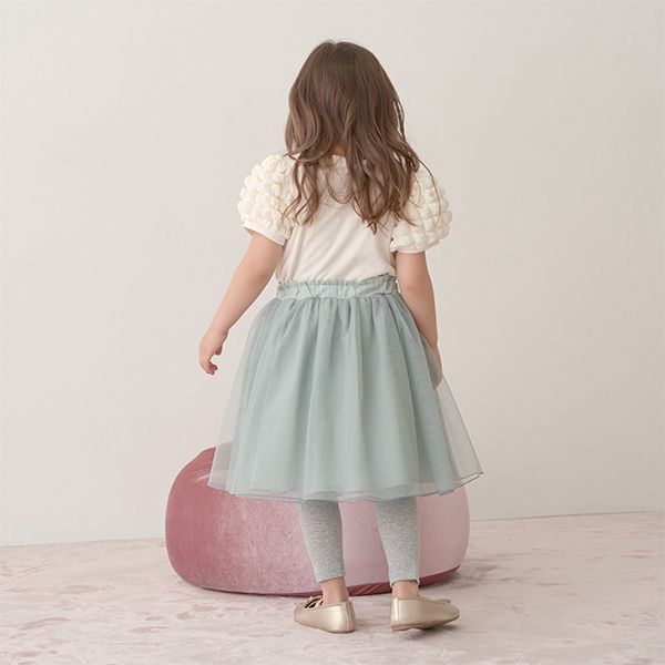 日本 Lycee mine - 搖曳可愛內搭褲紗裙-薄荷綠