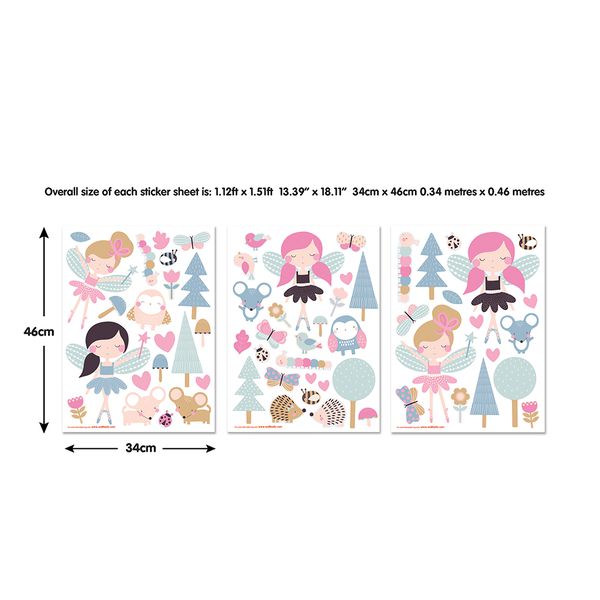 英國 Walltastic - 童趣壁貼-花仙子-63張貼紙