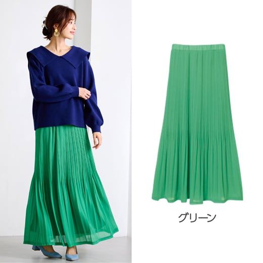 日本 BELLUNA - 仙女飄飄細楊柳雪紡長裙-黑