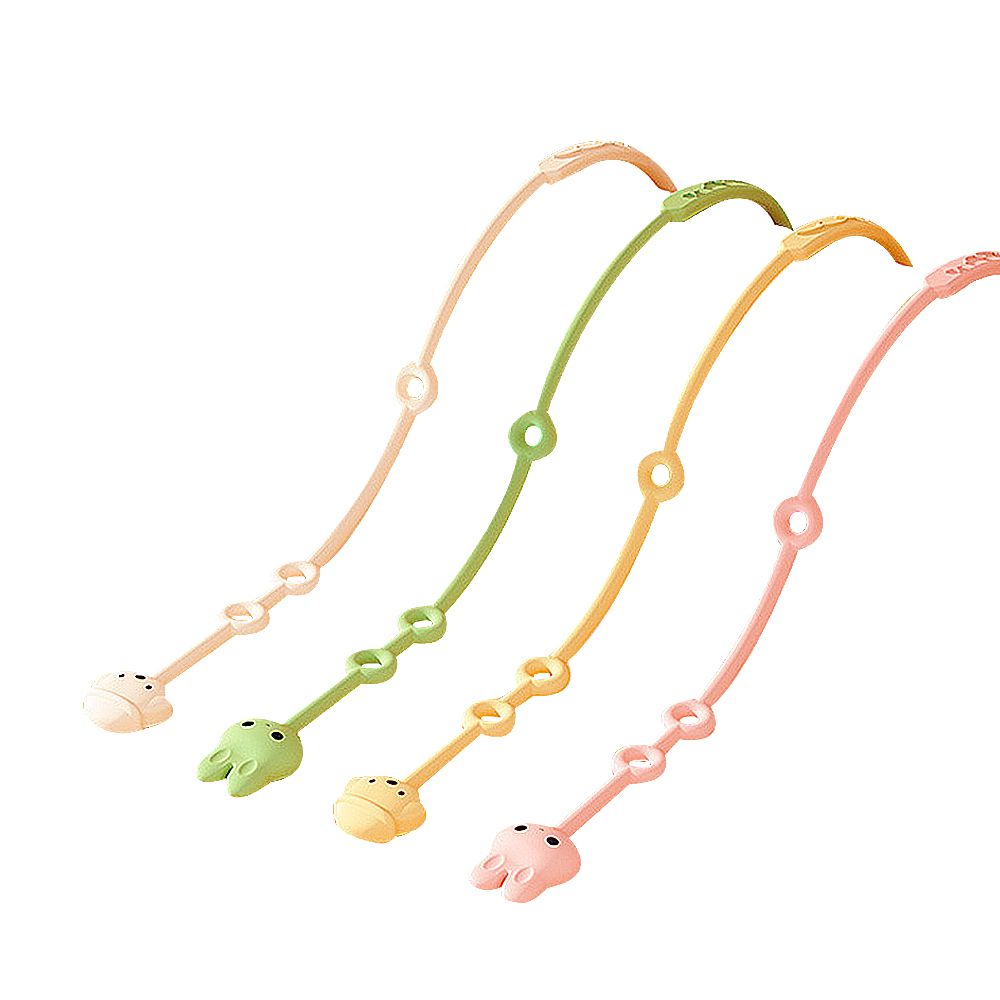 2條入-食品級矽膠奶嘴鍊 奶嘴夾 手帕夾-雙頭款-顏色隨機2條入