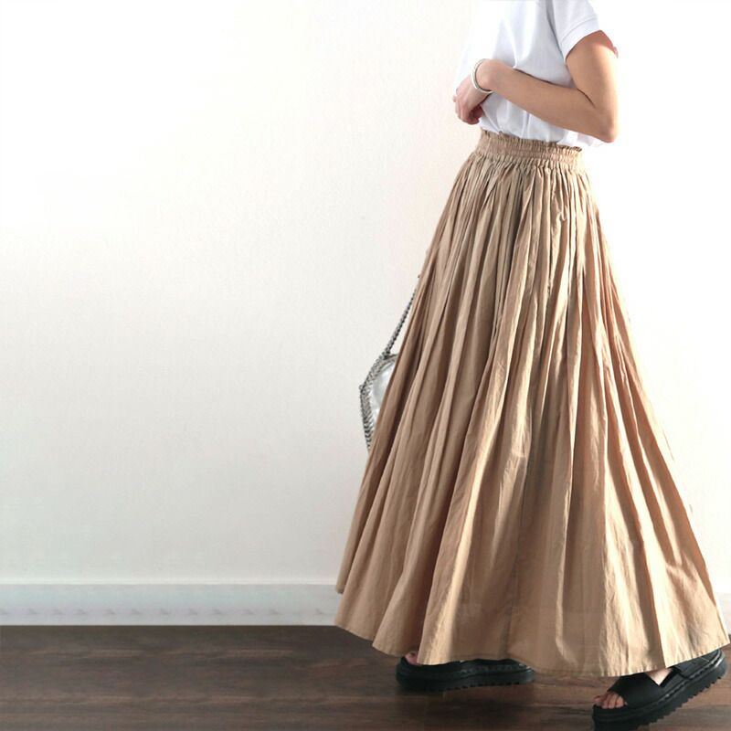 日本 Classical Elf - 100%棉 超修身垂墜感長裙-檸檬黃