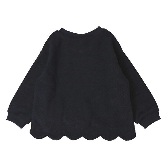 日本 ZOOLAND - 可愛女孩裏起毛長袖上衣-蝴蝶結-黑