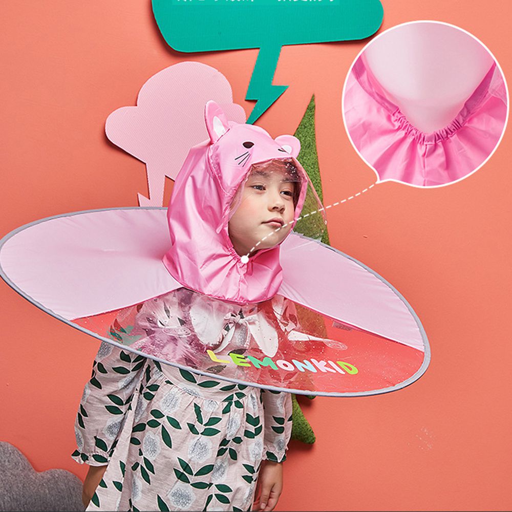 韓國lemonkid - 飛碟雨衣-藍色鯊魚 (S[2-5歲] 建議身高 80-105CM)