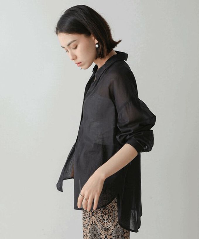 日本 Bab - 100%印度棉 柔軟輕盈寬版襯衫-薰衣草