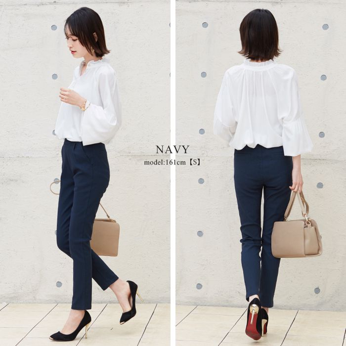 日本女裝代購 - 舒適修身彈性 美人褲-純黑