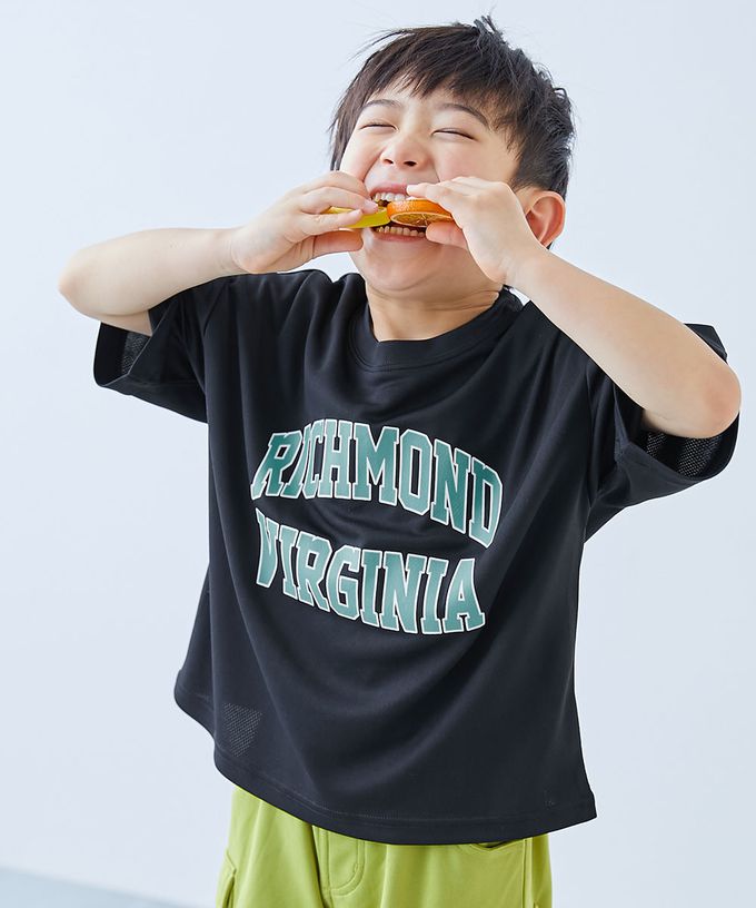 日本 devirock - 速乾網眼超舒適短袖上衣-英文logo-亮綠