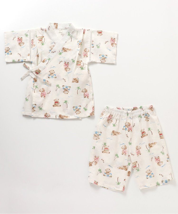 日本 apres les cours - 季節限量！清新可愛二件式甚平-彩虹西瓜-米白