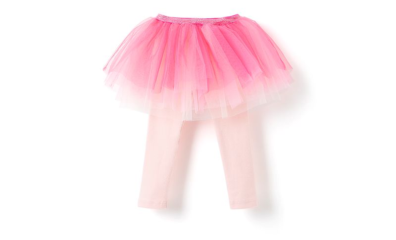 韓國 OZKIZ - 漸層色三層網紗內搭褲裙-莓果粉