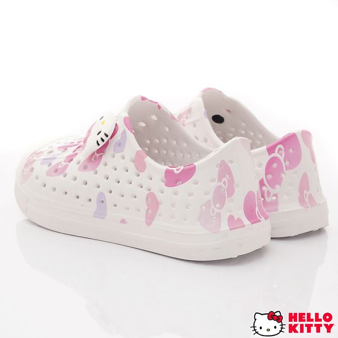 HELLO KITTY - HELLO KITTY-印花洞洞休閒便鞋-823627白(中小童段)-休閒鞋-白