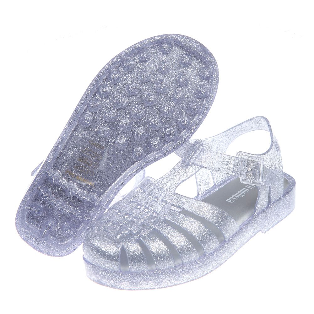 Melissa - 閃耀果凍銀兒童涼鞋漁夫鞋香香鞋-銀色