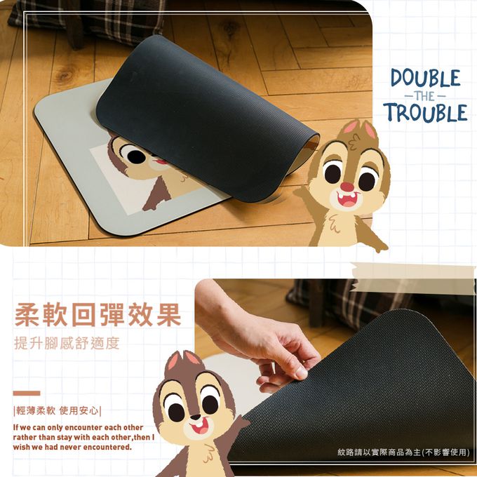 收納王妃 - 迪士尼 Disney【淘氣奇奇蒂蒂】 珪藻土軟式吸水地墊 浴室地墊 腳踏墊 吸水墊60X40X0.5cm