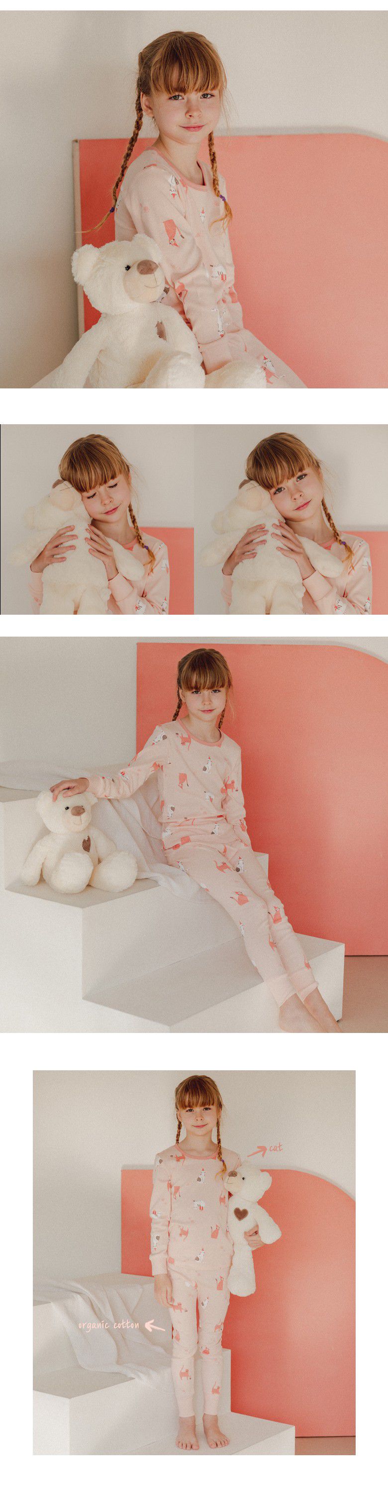 韓國 Mavarm Organic - 有機棉30支長袖家居服-派對貓咪