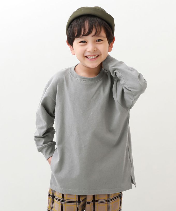 日本 devirock - 純棉耐洗百搭廓形長袖上衣-深灰紫