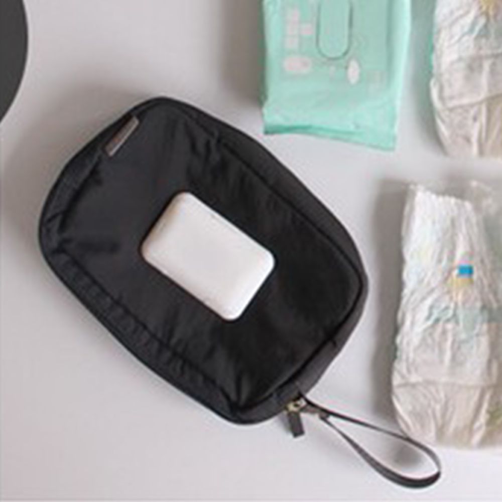 媽咪救星！大容量尿布濕紙巾壓縮收納袋-炭灰