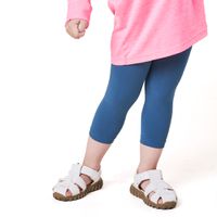 GIAT - 2件組-女童超細纖維彈力七分褲襪-丹寧