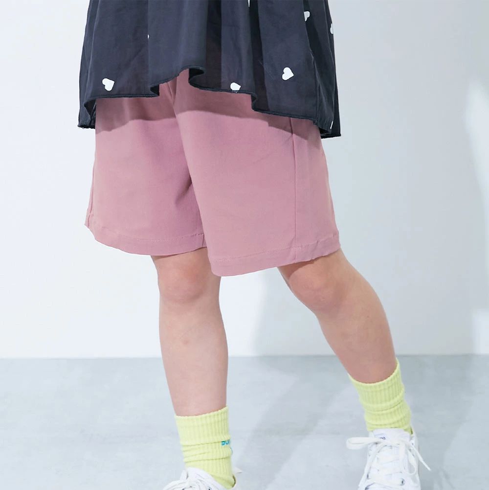 超彈力定番色休閒短褲-燕麥粉紅