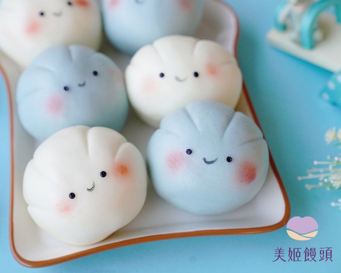 美姬饅頭 - 雲朵紅豆麻糬鮮乳造型包子-6入-57g/顆-6入-57g/顆