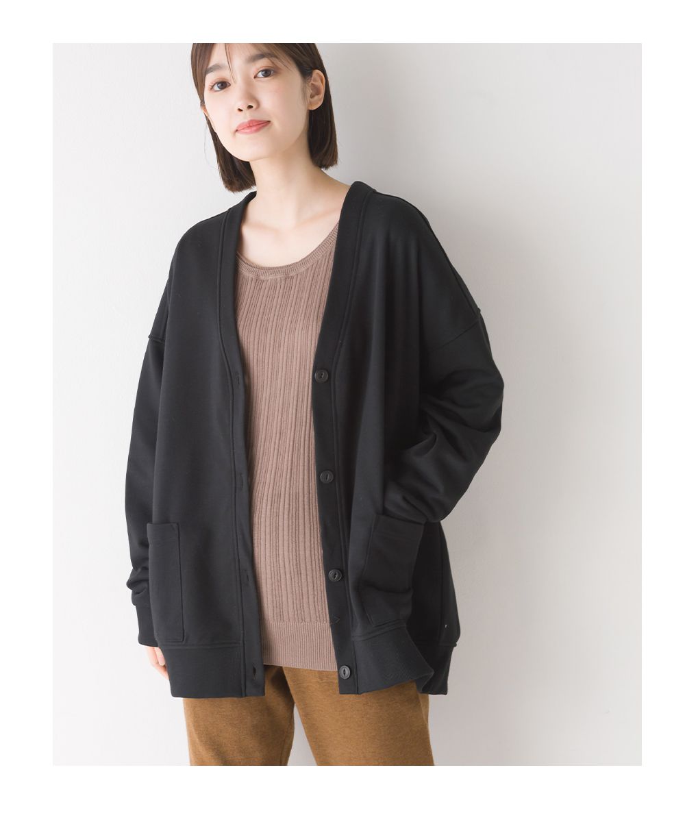 日本 OMNES - 百搭V領棉混舒適薄外套-大人-象牙杏