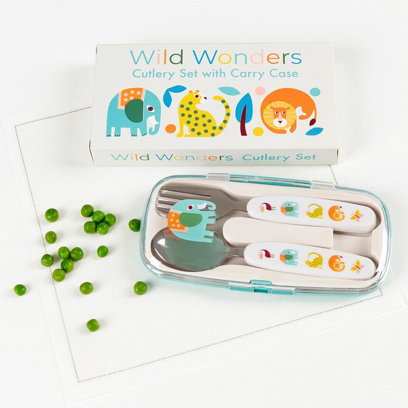 英國 Rex London - 幼兒/兒童餐具2入組(附收納盒)-森林樂園