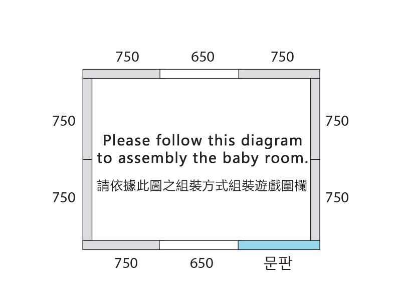 韓國 iFam - 極簡時尚圍欄-灰白圍欄+灰白雙色地墊 (【圍欄】207cm x 147cm x 60cm 【地墊】200cm x 140cm x 4cm)