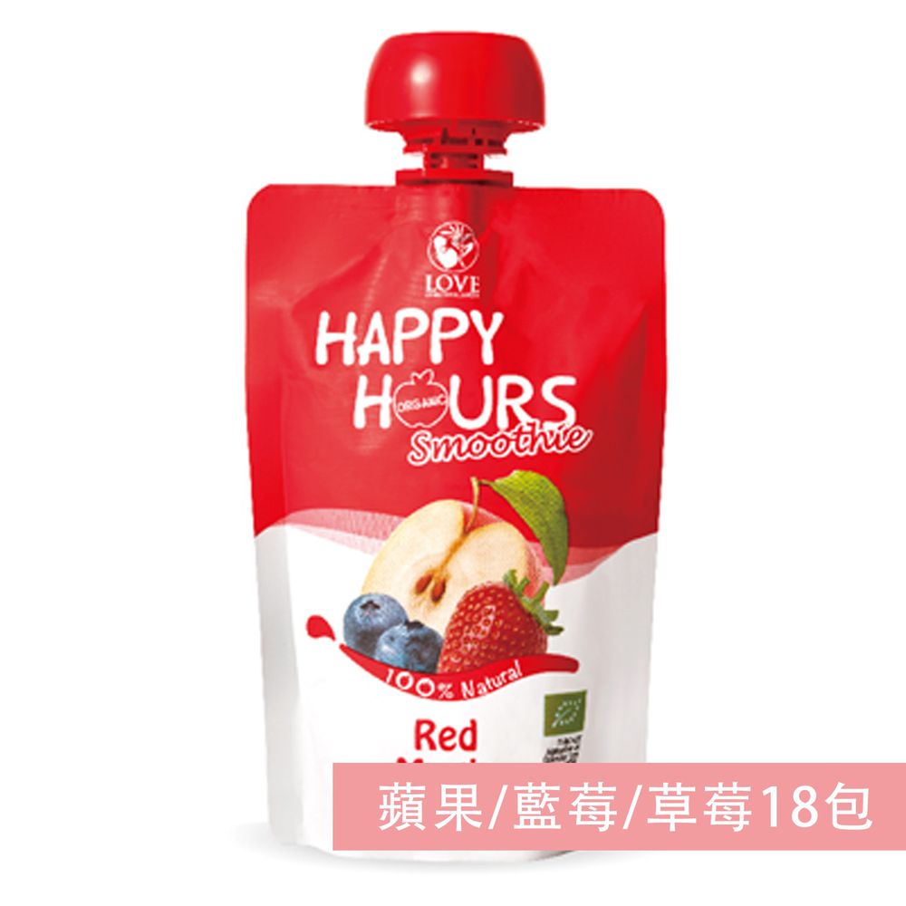 HAPPY HOURS - 【HAPPY HOURS】有機纖果飲 (蘋果/藍莓/草莓)-18包-100g/包*18