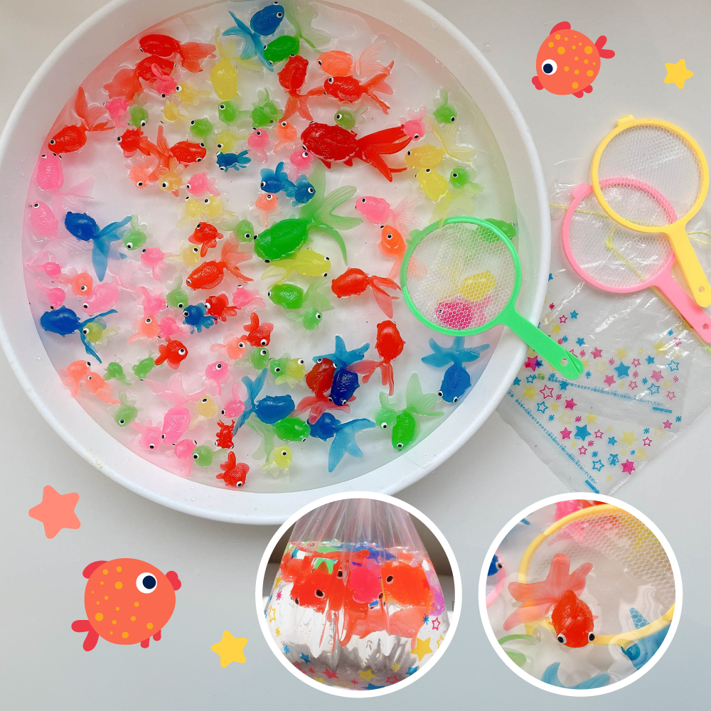 獨家組_慶典金魚組(迷你魚)+七色滴管組+三色入浴錠體驗瓶 (組合)