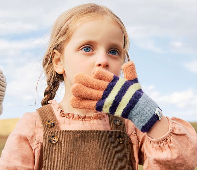 kocotree - 保暖露指手套 (黃色)