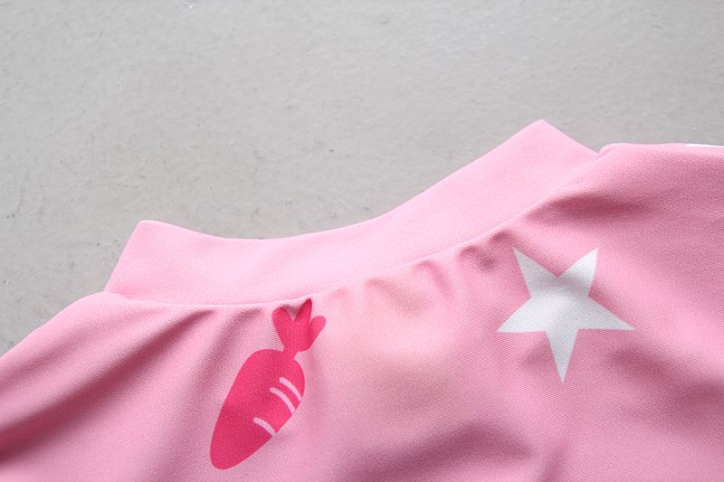 女寶防曬長袖連身泳裝套裝(附帽子)-兔寶寶-粉色