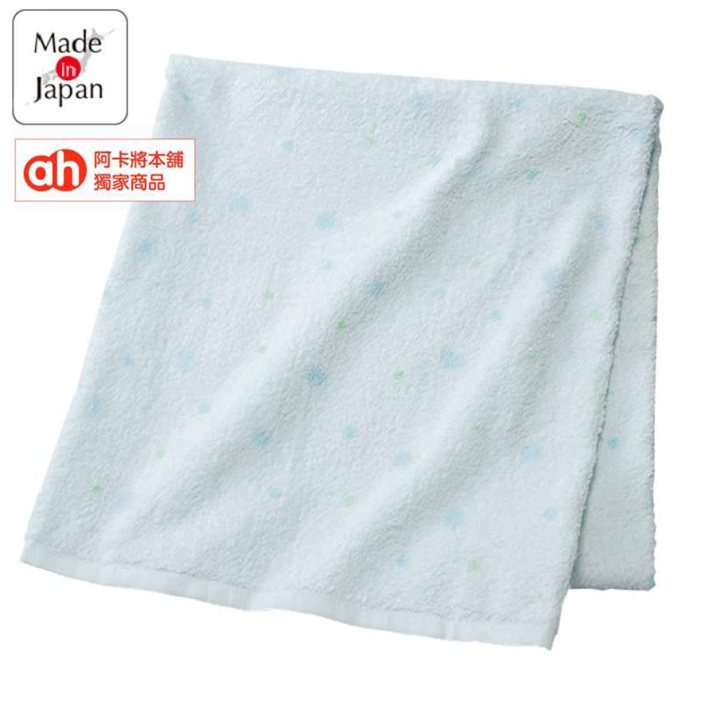 akachan honpo - 軟綿綿浴巾 正方形-點點-淺藍色