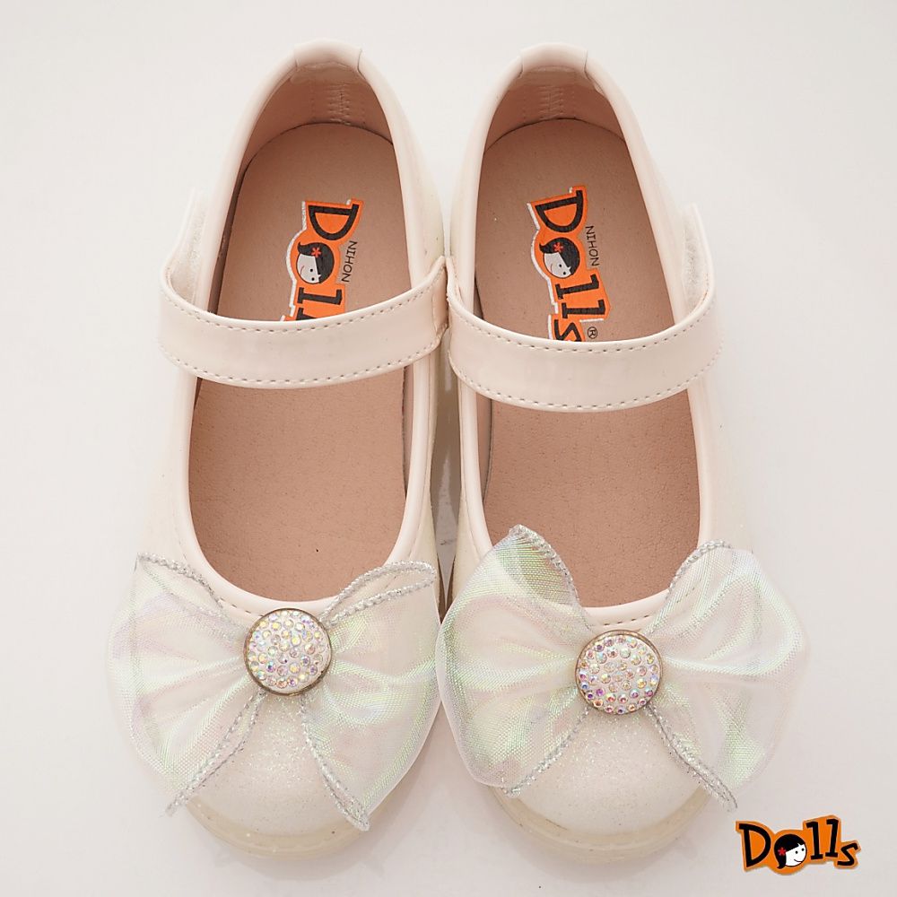 台灣製亮鑽蕾絲公主鞋(中小童段)-公主鞋-米