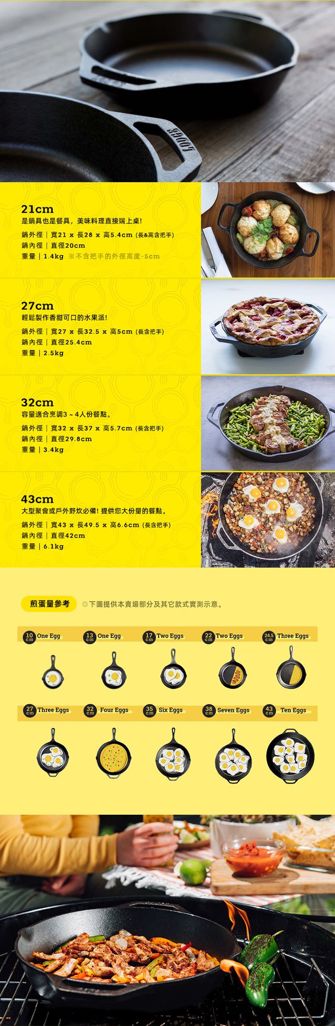 美國 LODGE - 美國製雙耳圓形鑄鐵平底煎烤鍋 (32cm)