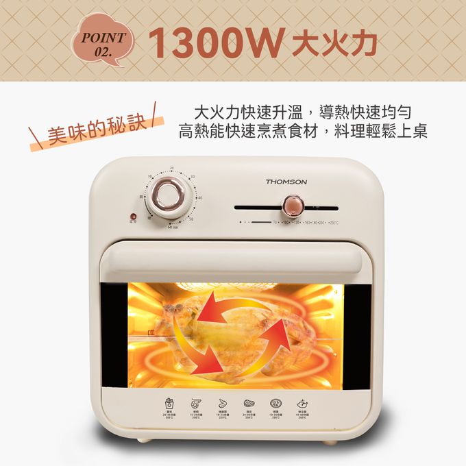 可視透明強化玻璃門，隨時掌握料理變化